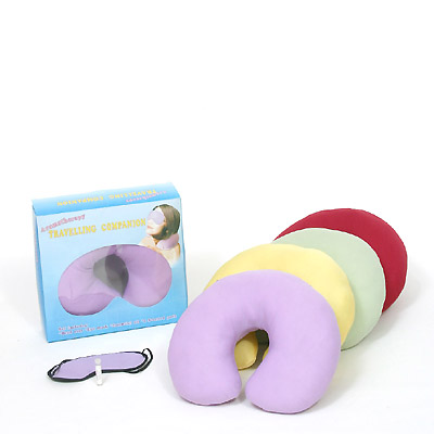Aromatherapy headrest with eye mask and applied 2ml Essential oil